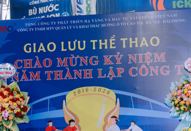 Hội thao chào mừng kỷ niệm 10 năm ngày thành lập Công ty TNHH MTV Quản lý và Khai thác đường ô tô cao tốc Hà Nội - Hải Phòng
